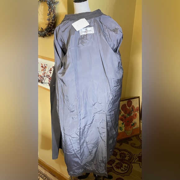 CERRUTI 1881 Paris Trenchcoat Man Size 48EU 52” Chest Gunmetal Gray Textured NWT - Picture 14 of 16